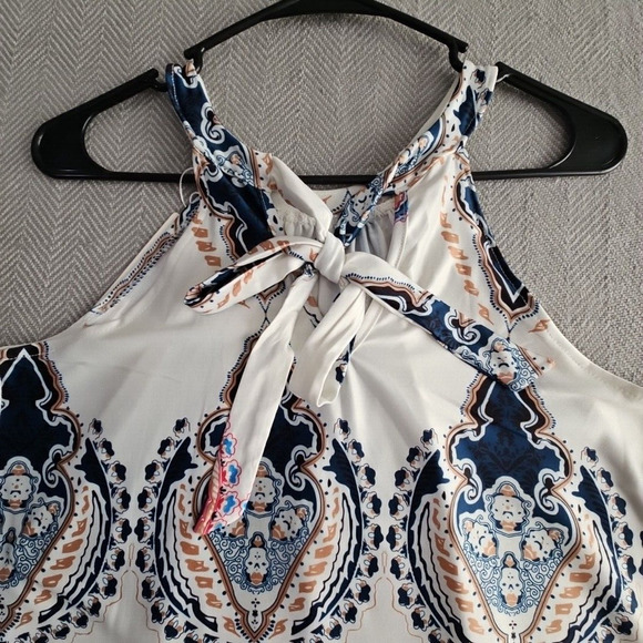 Leo Rosi Women's Sleeveless Boho Halter Dress Size M NWT Y2K Gypsy Bohemian - Picture 4 of 12